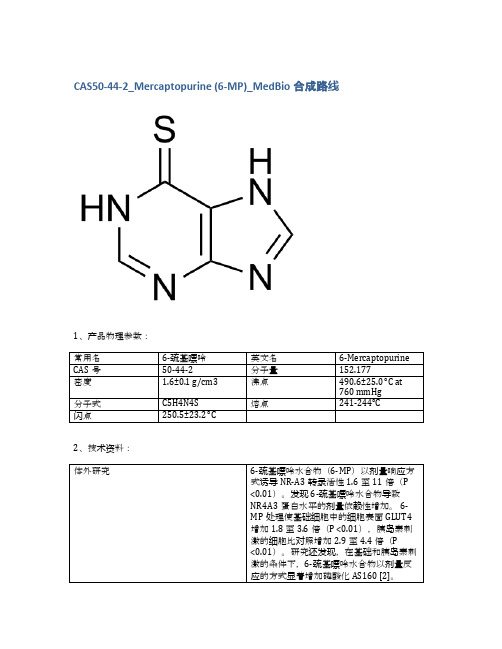 CAS50-44-2_Mercaptopurine (6-MP)_MedBio合成路线