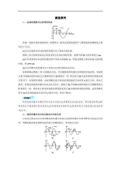 物理选修3-4课堂探究 第十二章 2波的图象 含解析 精品