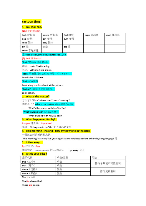 Unit2Whataday!_Cartoontime知识点讲解译林版英语六年级上册(1)