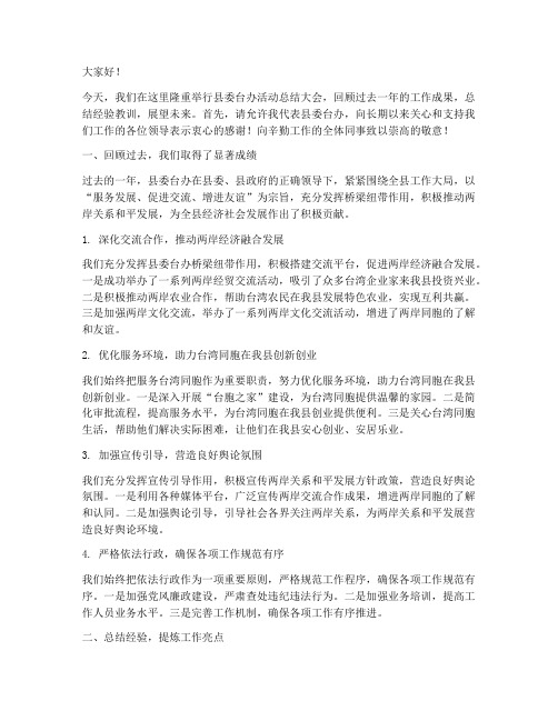 县委台办活动总结发言稿