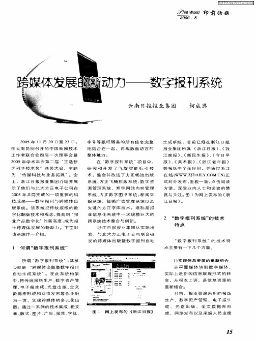 跨媒体发展的新动力——“数字报刊系统”