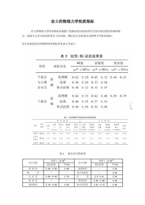 岩土的物理力学性质参数