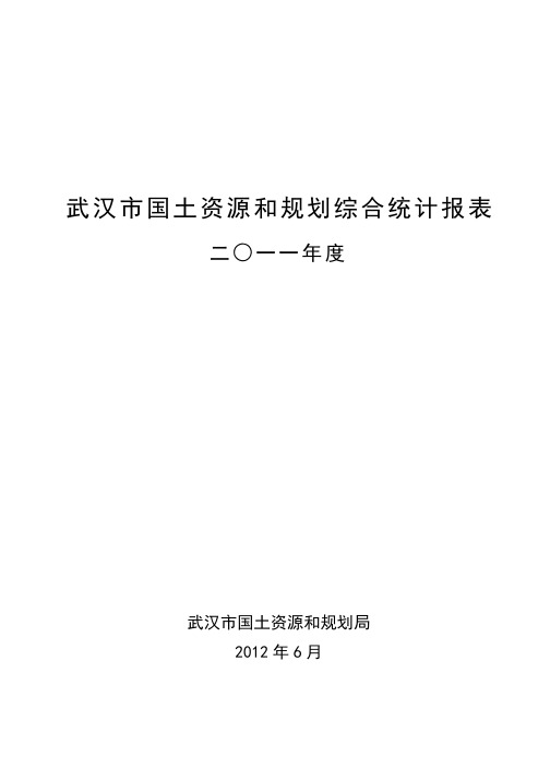 武汉国土资源和规划综合统计报表