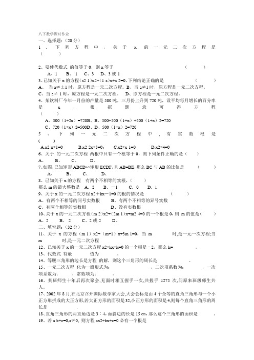 八下数学课时作业