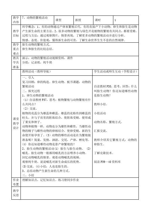 7、动物的繁殖活动