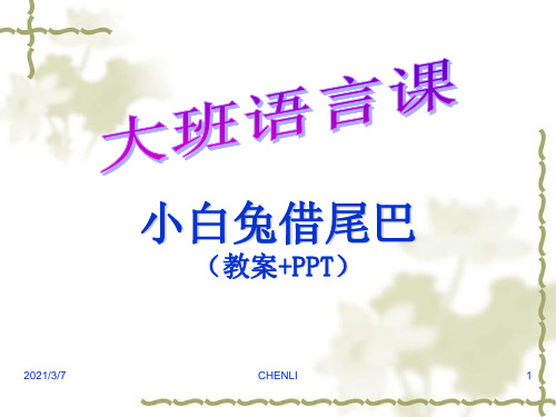 大班语言课小白兔借尾巴(参考教案+ppt)