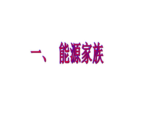 九年级物理能源家族