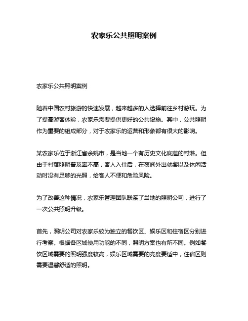 农家乐公共照明案例