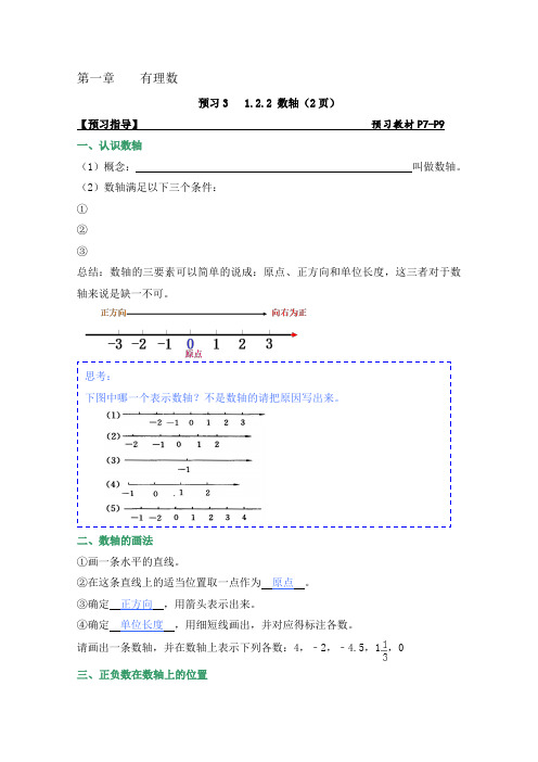 数轴课后作业.2.2数轴