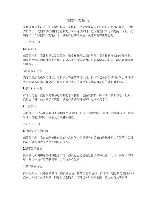 寒假学习充能计划