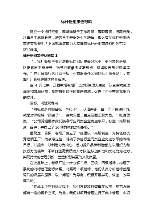 标杆班组事迹材料