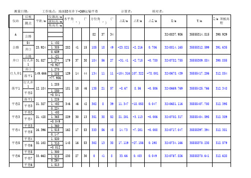 矿用井下全站仪导线测量成果计算表