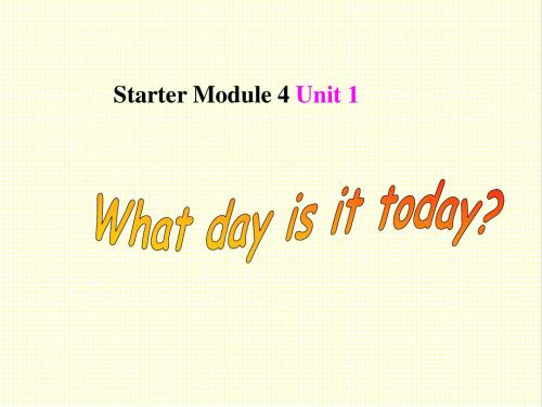 最新外研版英语七年级上册Starter Module4 My everyday life Unit 1 What day is it today公开课课件