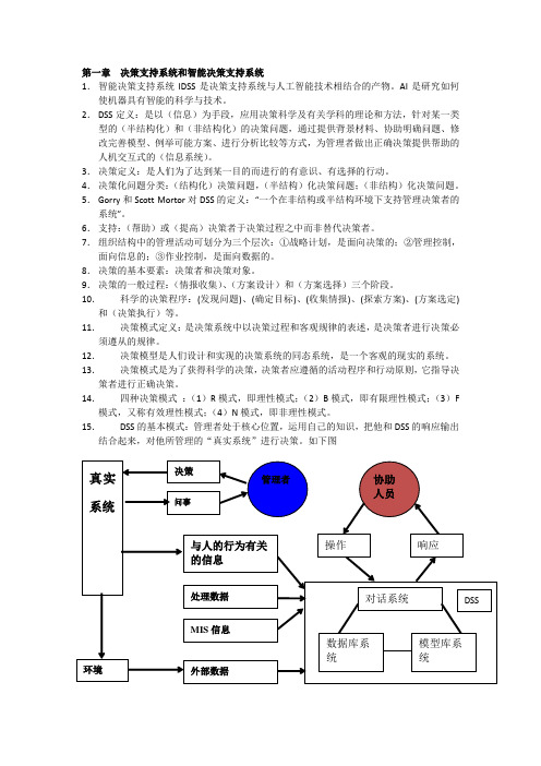 智能决策支持系统我的总结