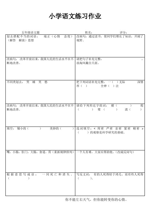 小学五年级语文课堂练习 (95)