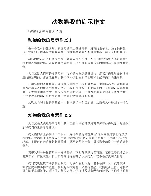 动物给我的启示作文