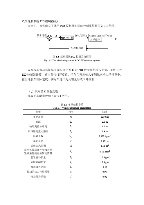 汽车巡航系统PID控制器设计