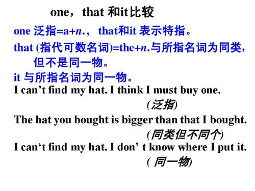 替代词one, ones, that, those, it, this, that讲解