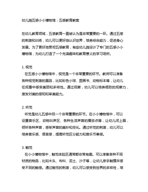 幼儿园五感小小博物馆：五感教育教案