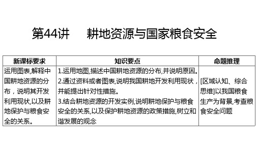 第44-45讲耕地资源与国家粮食安全——2025年高考地理一轮复习课件