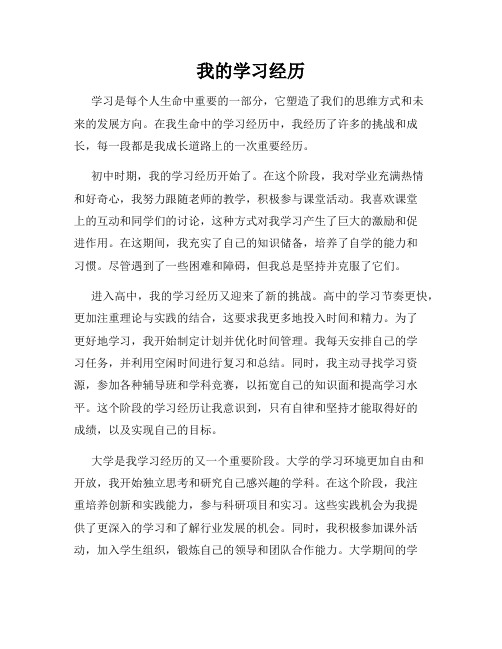 我的学习经历