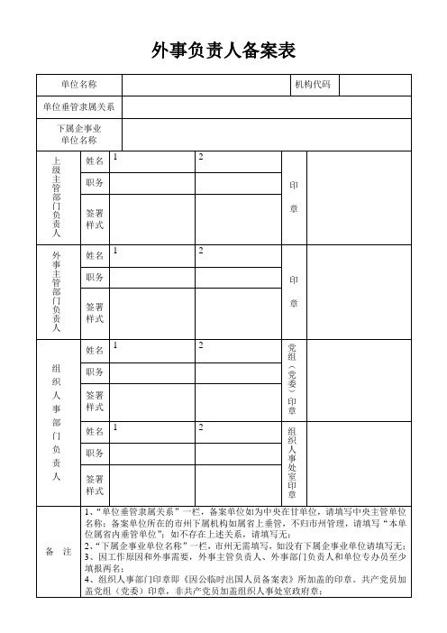 外事专办员备案表doc