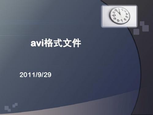 avi格式说明