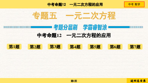 2024年中考数学总复习专题05一元二次方程命题12一元二次方程的应用