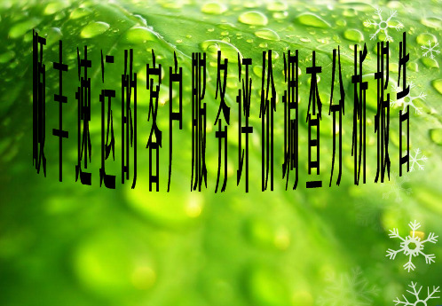 顺丰速运的客户服务评价调查分析报告PPT幻灯片PPT