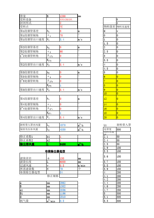 皮带输送机 除尘风量计算