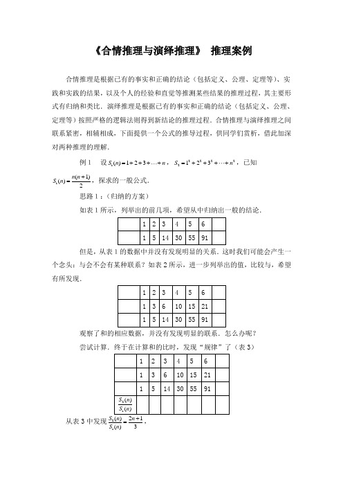 合情推理与演绎推理推理案例