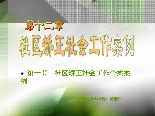 社区矫正社会工作个案案例