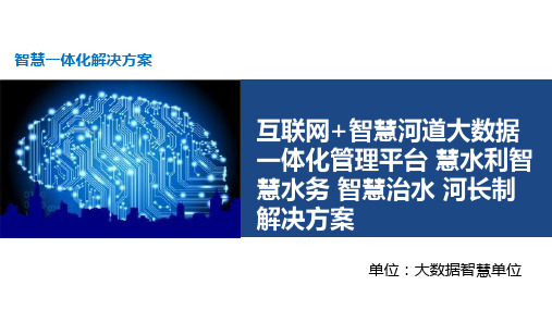 互联网+智慧河道大数据一体化管理平台 慧水利智慧水务 智慧治水 河长制解决方案(1)