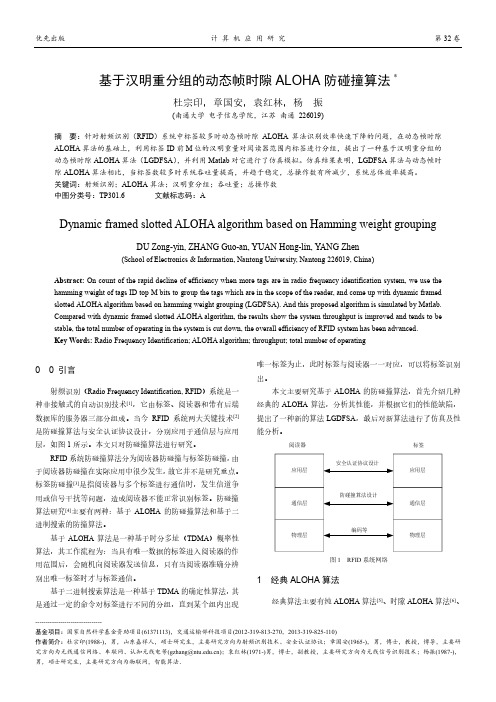 基于汉明重分组的动态帧时隙ALOHA防碰撞算法