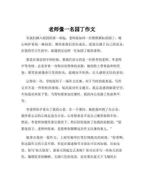 老师像一名园丁作文