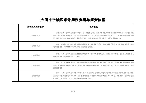 大同市平城审计局权责清单问责依据