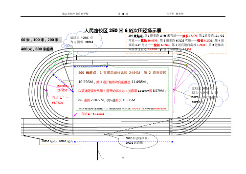 250、200米田径跑道画法