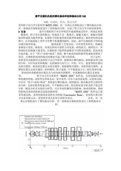 透平压缩机机组的横向振动和扭转振动分析CAE