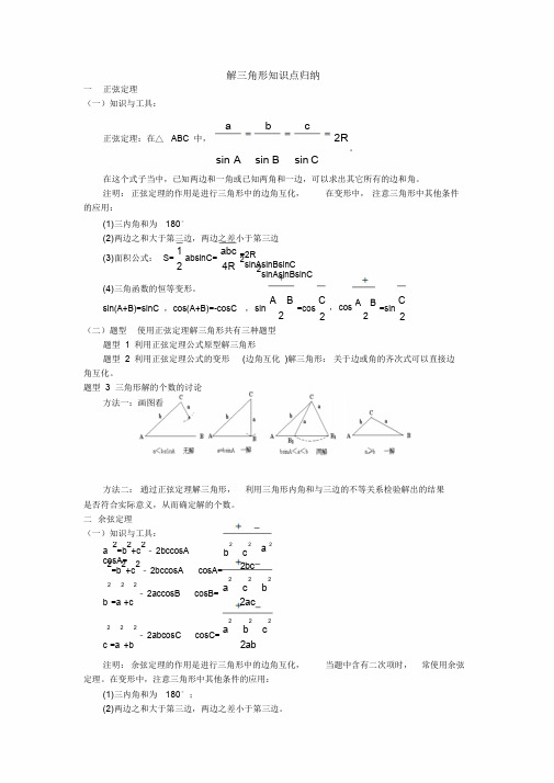 解三角形知识点归纳