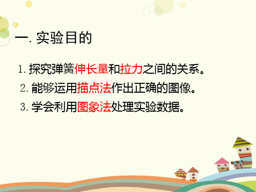 初中物理人教八年级下册第七章力实验--探究弹簧伸长量与所受拉力的关系PPT