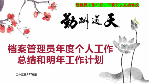 档案管理员年度个人工作总结和明年工作计划PPT模板下载