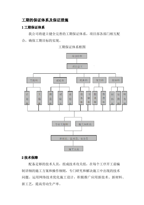 工期的保证体系及保证措施