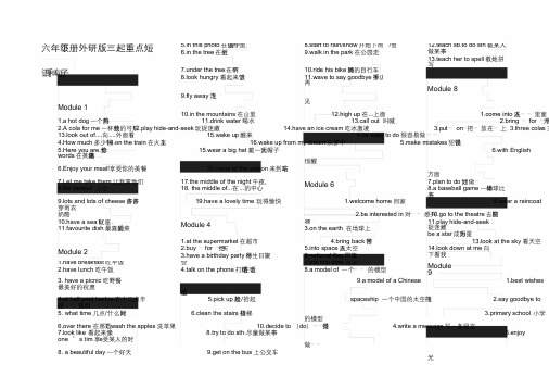 (完整word版)六年级下册外研版三起重点短语和句子1.doc