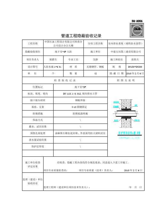 套管隐蔽