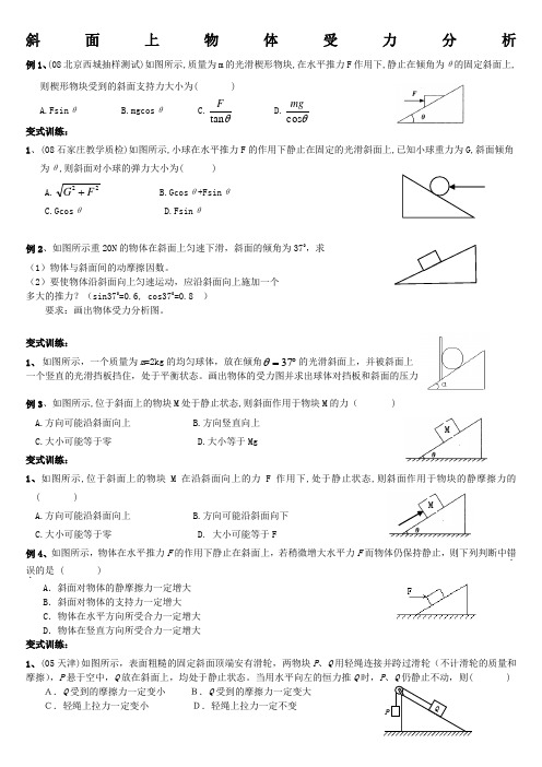 纸斜面上物体受力分析