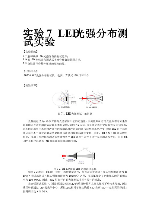 实验7LED光强分布测试实验