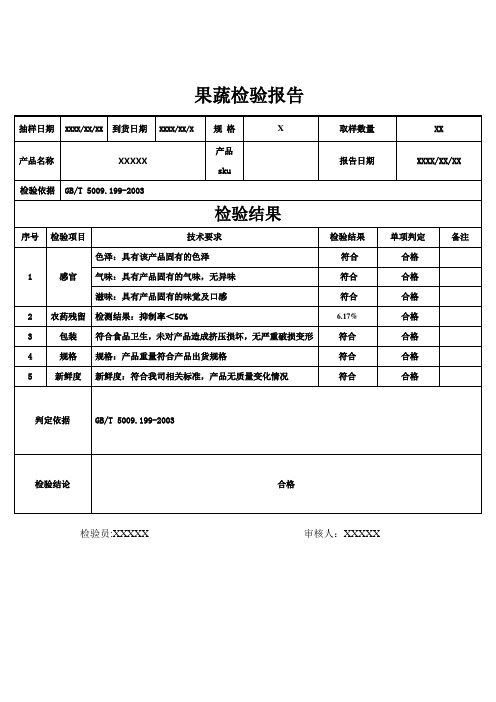 水果农残检测报告