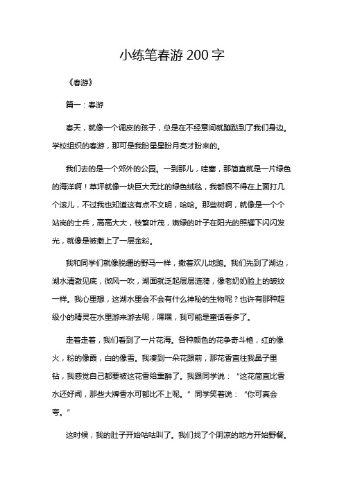 小练笔春游200字