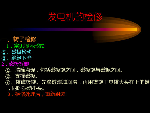 水轮发电机组安装与检修课件——机组检修3