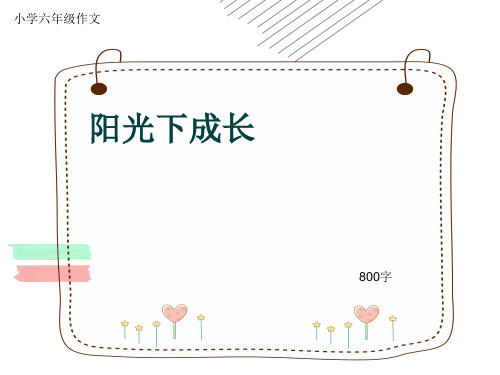 小学六年级作文《阳光下成长》800字(共10页PPT)